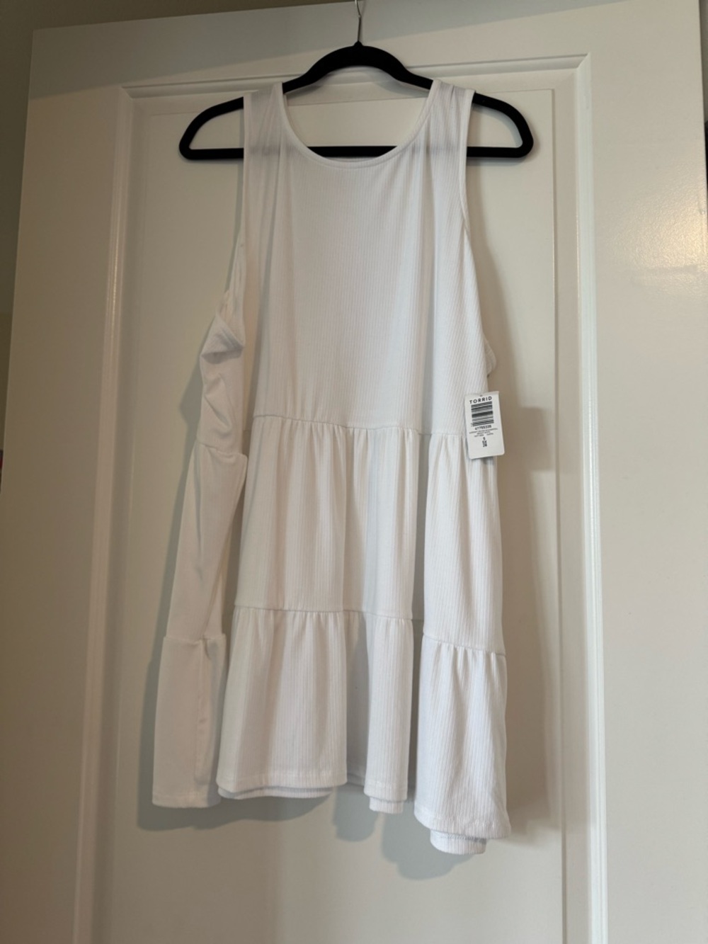 NWT Torrid white Super Soft Rib High Neck Babydoll Size 5x (28)